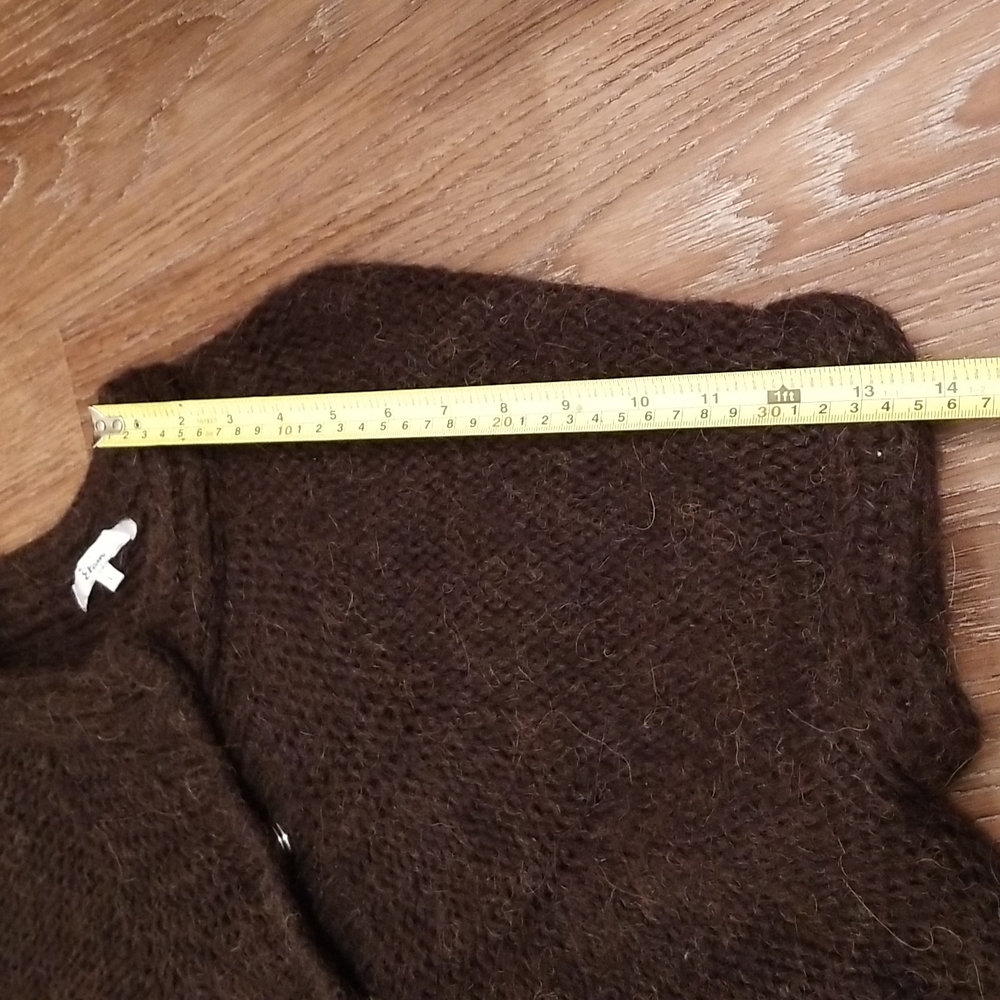 (L) Miss Etam Cardigan Fuzzy Furry Cozy Warm Lounge Cabin Natural Fibres Layers - Picture 6 of 8